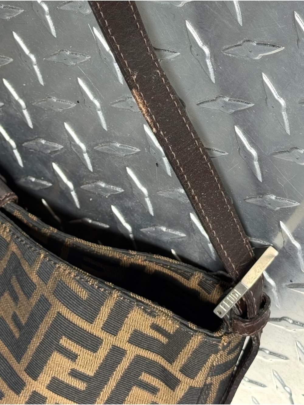 Fendi Vintage Zucca Baguette Hobo Bag in Brown - Picture 6 of 6